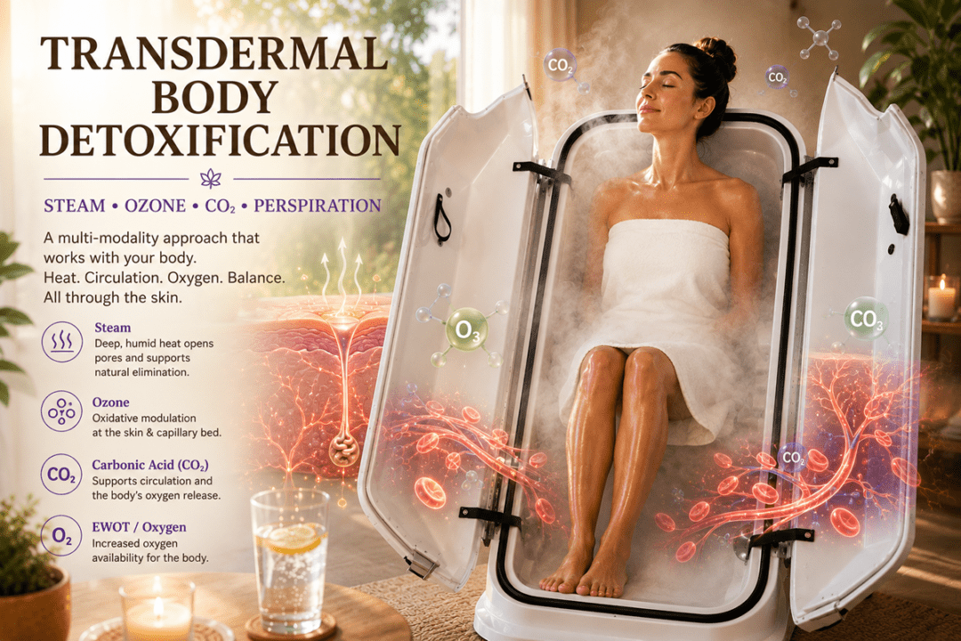 Transdermal Body Detoxification using ozone steam sauna