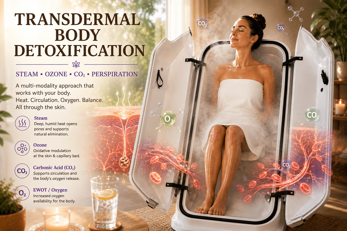 Transdermal Body Detoxification using ozone steam sauna